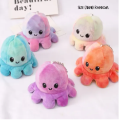 Reversible Octopus 2 in 1 Happy and Sad face Plush toy